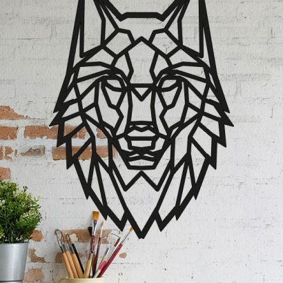 3-Wolvenkop-front-acrylaat-dier-wanddecoratie-muurdecoratie-zwart-geometrisch