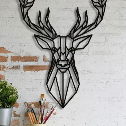 6-Hert-acrylaat-dier-wanddecoratie-muurdecoratie-zwart-geometrisch