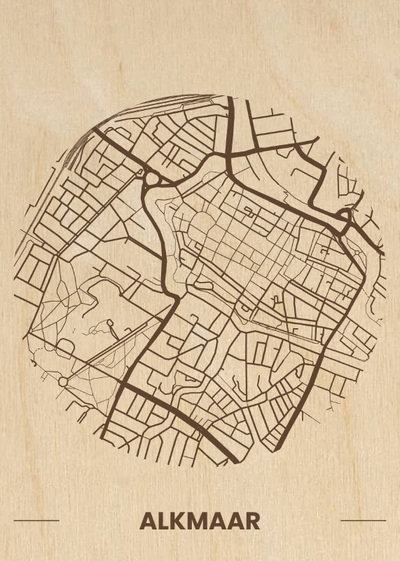 1-Houten-Citymap-Alkmaar-Plattegrond-