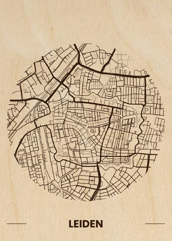 9-Houten-Citymap-Leiden-Plattegrond-