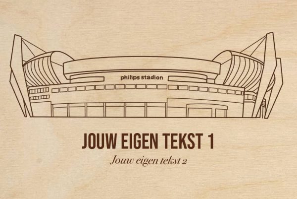 Philips Stadion poster met eigen tekst gegraveerd